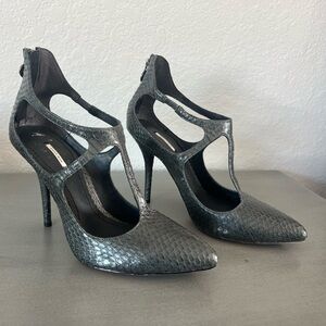 Leon Max Snakeskin Leather Stilettos